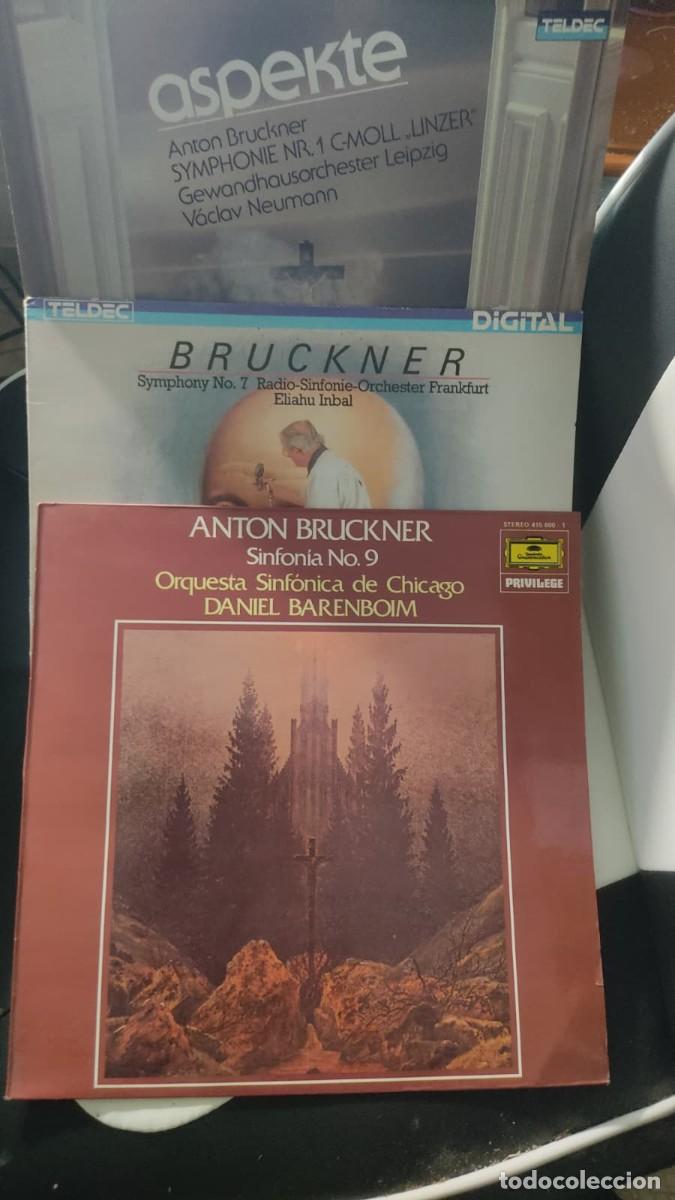 Discos de vinilo: Lote 3 LP's de Anton Bruckner. Sinfon&iacute;as 1, 7 y 9