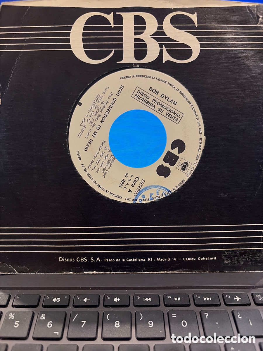 Discos de vinilo: BOB DYLAN - TIGHT CONNECTION TO MY HEART SINGLE PROMO SIN PORTADA