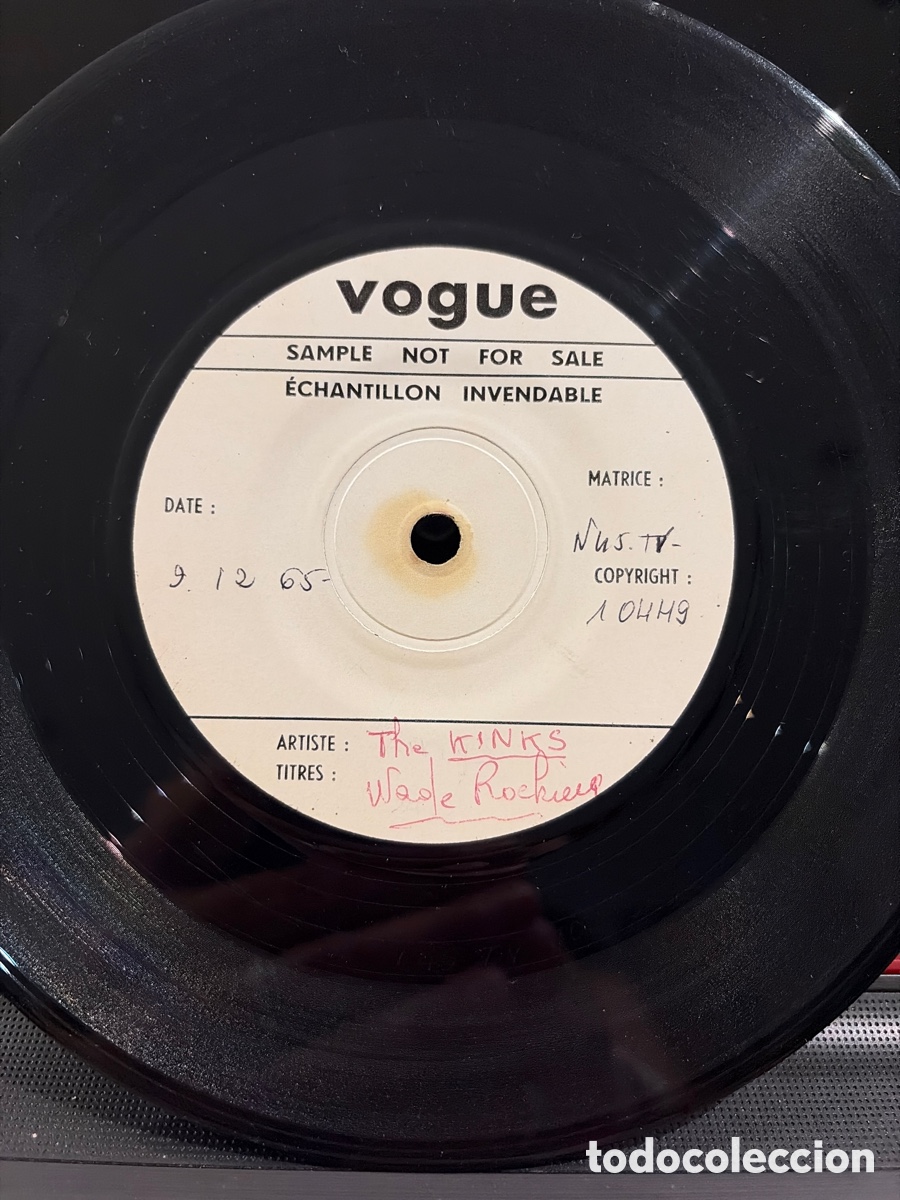 Discos de vinilo: THE KINKS - WADE ROCKING ACETATO DEL SINGLE 1965 MUY RARO