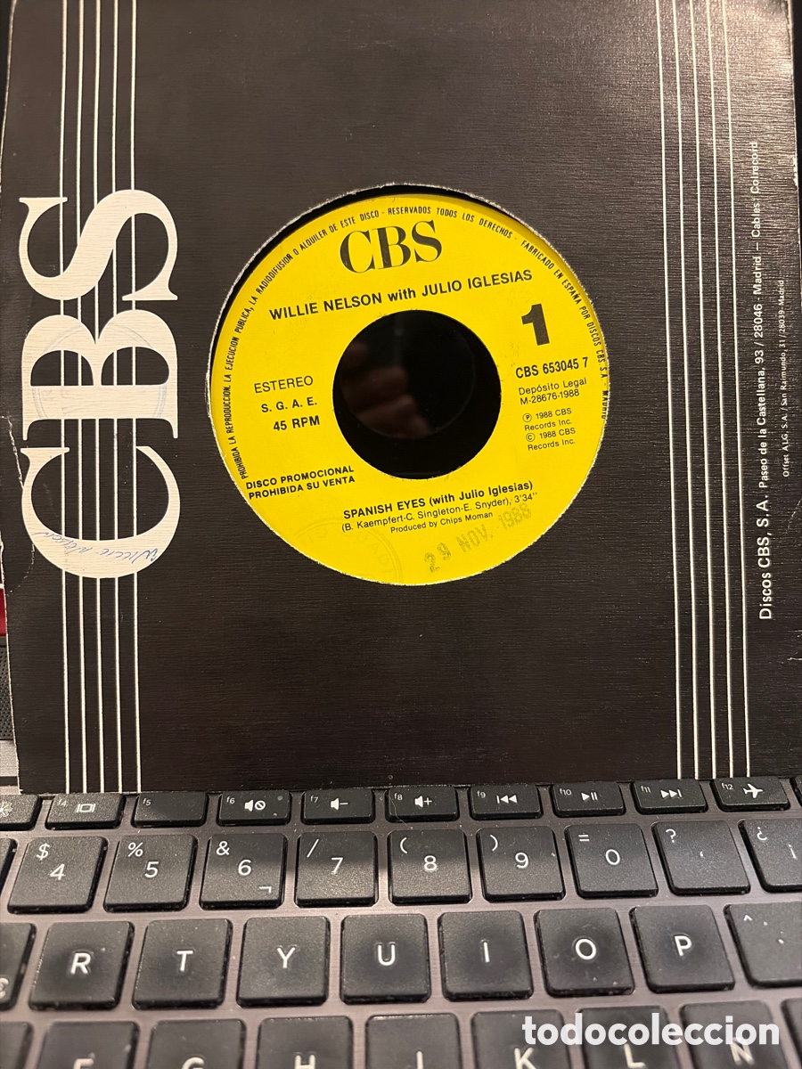 Discos de vinilo: WILLIE NELSON WITH JULIO IGLESIAS - SPANISH EYES PROMO SPAIN SIN PORTADA