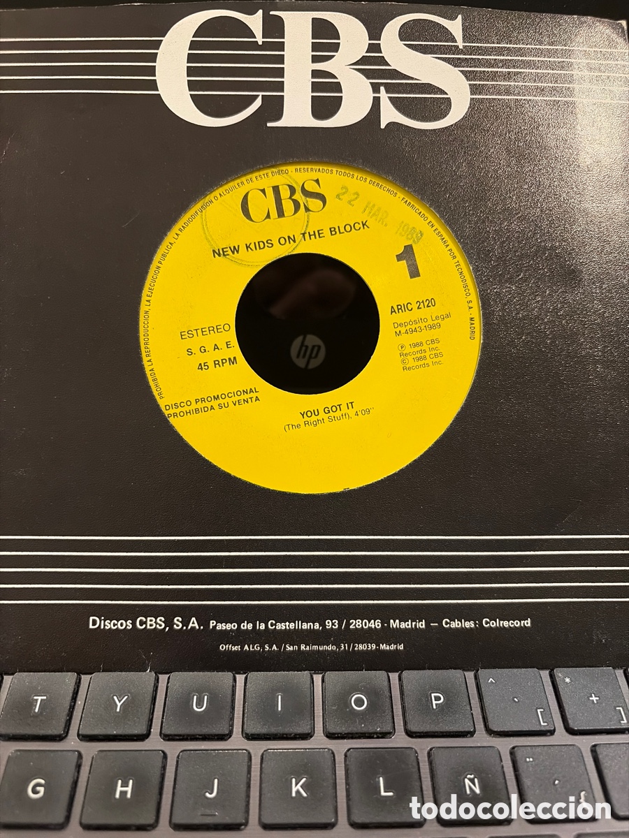 Discos de vinilo: NEW KIDS ON THE BLOCK - YOU GOT IT THE RIGHT STUFF SINGLE PROMO SIN PORTADA