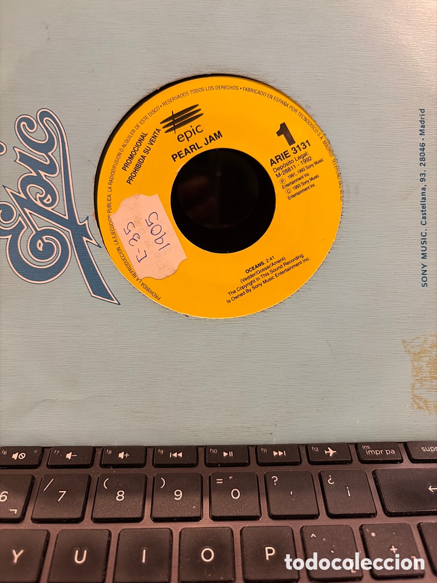 Discos de vinilo: PEARL JAM - OCEANS SINGLE SIN PORTADA PROMO SPAIN