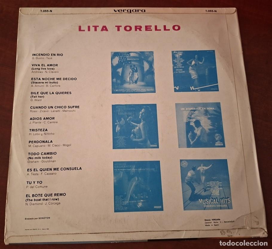 Discos de vinilo: Lita Torell&oacute; &ndash; &Eacute;xitos &ndash; VERGARA 7.055 &ndash; 1968 - Foto 2