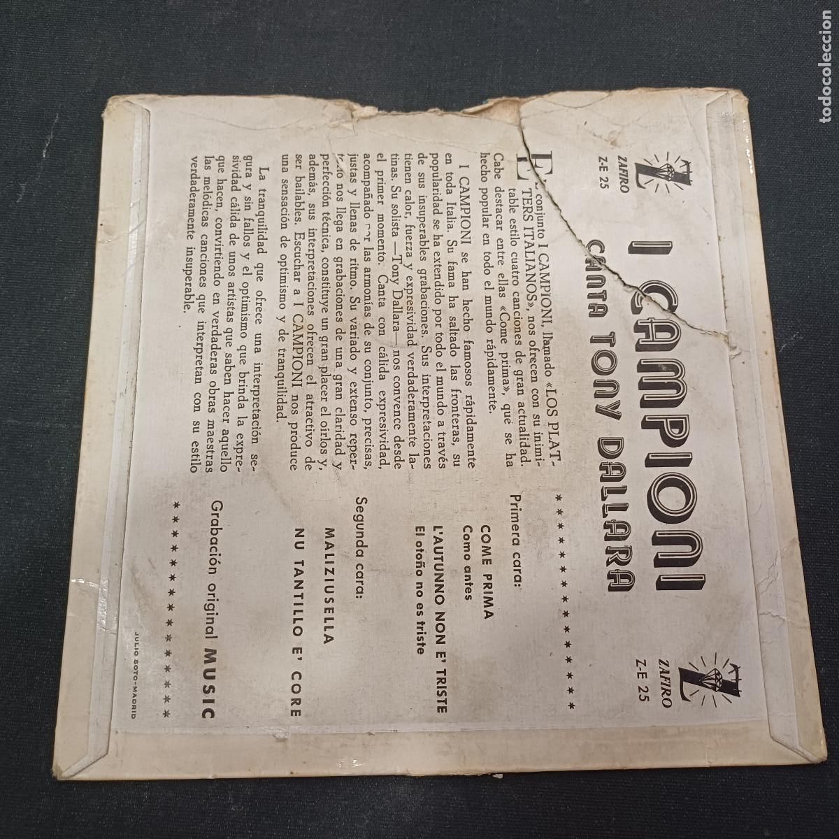 Discos de vinilo: TONY DALLARA/CAMPIONI/SINGLE. - Foto 3