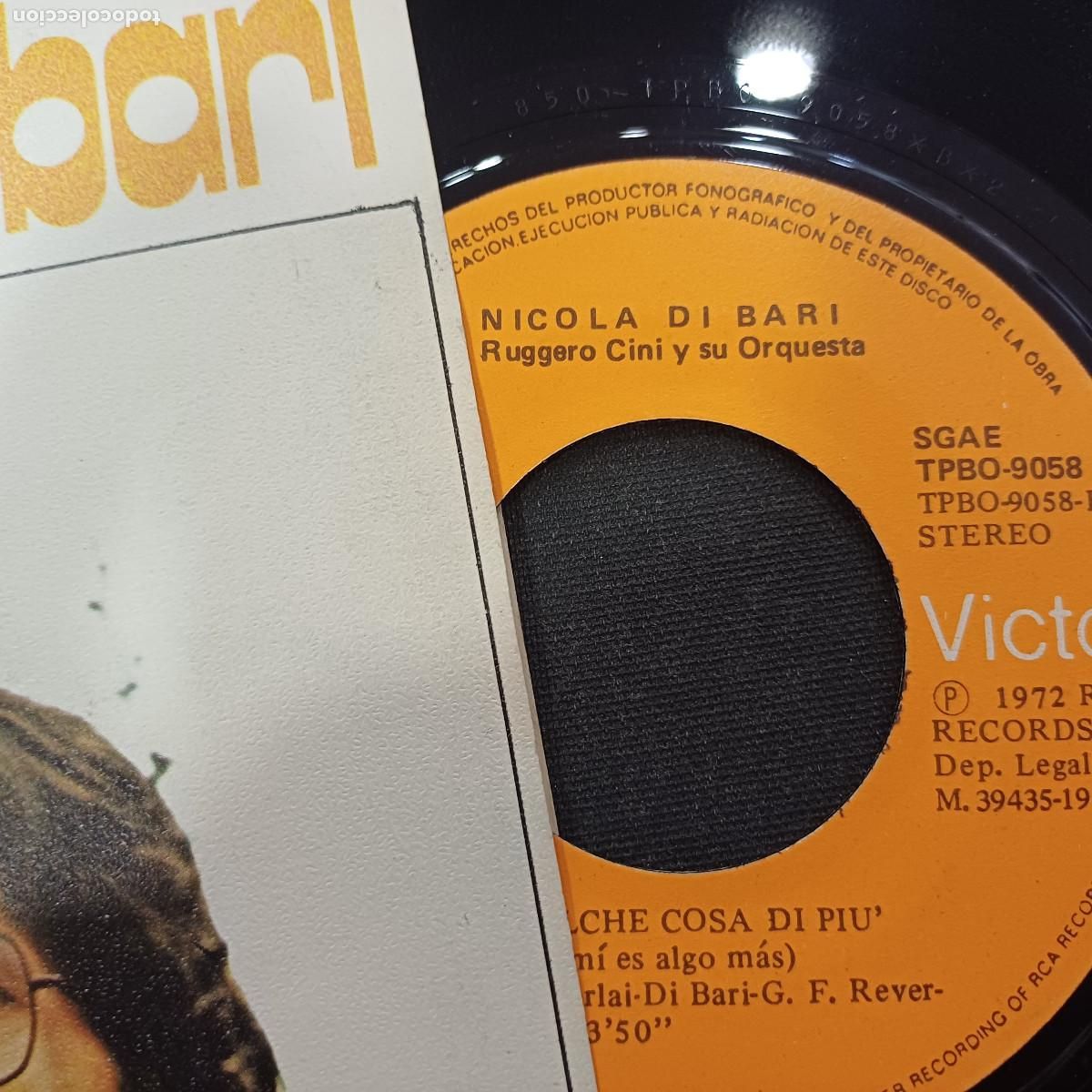 Discos de vinilo: NICOLA DI BARI/PAESE/SINGLE. - Foto 2