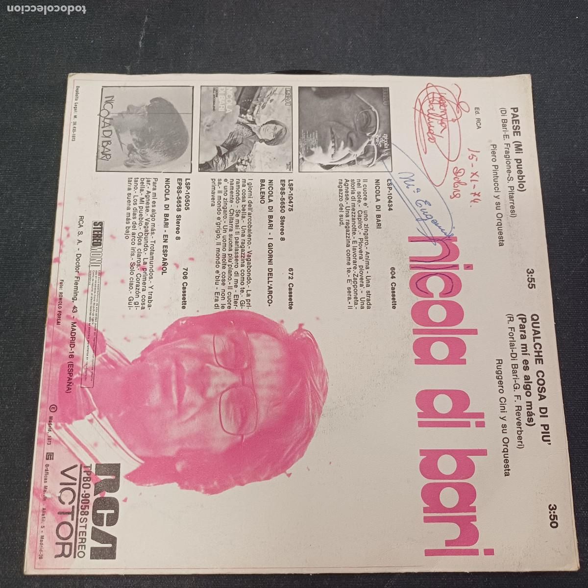 Discos de vinilo: NICOLA DI BARI/PAESE/SINGLE. - Foto 3