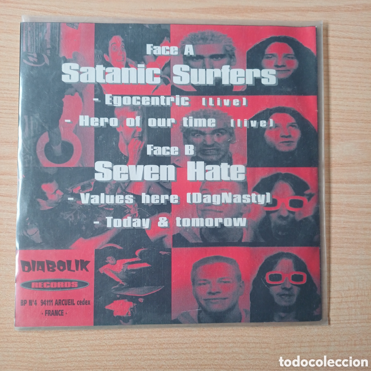 Discos de vinilo: BORN 2 SKATE E.P. SATANIC SURFERS & SEVEN HATE SINGLE VINILO - Foto 2