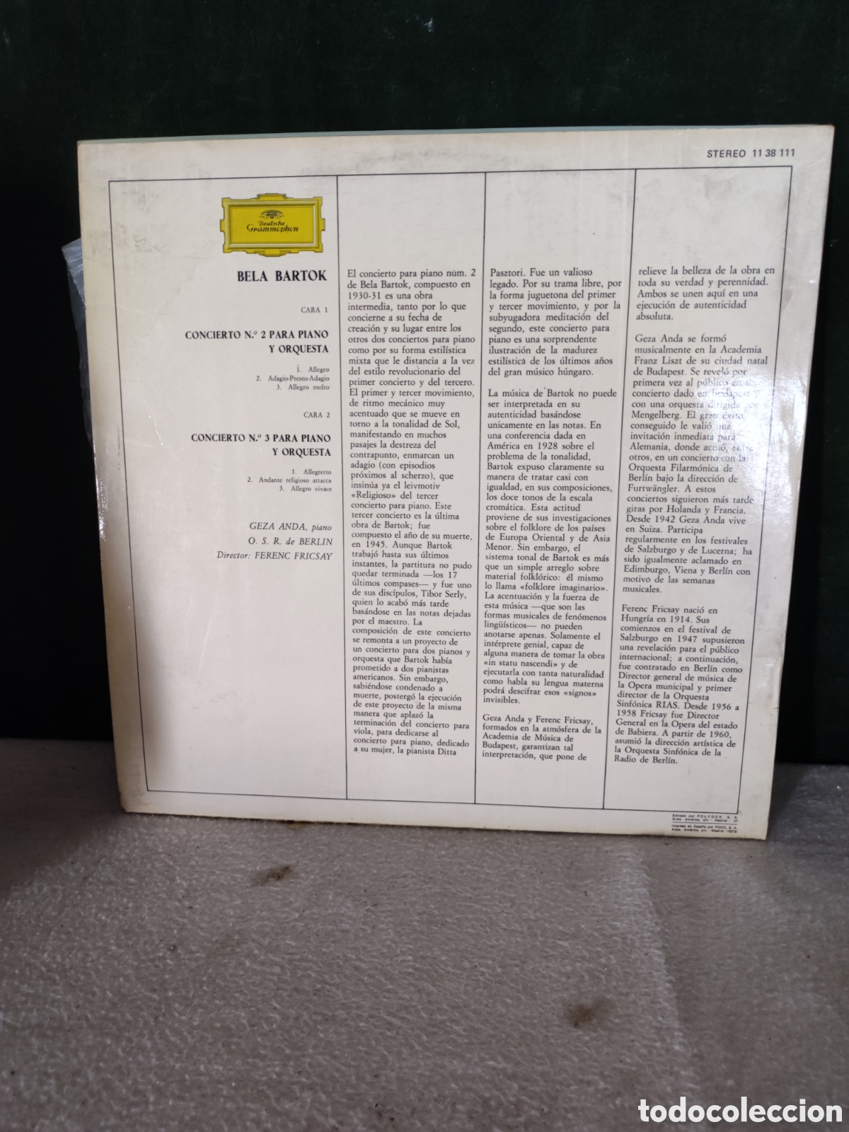 Discos de vinilo: Vela bartok conciertos para piano - Foto 2