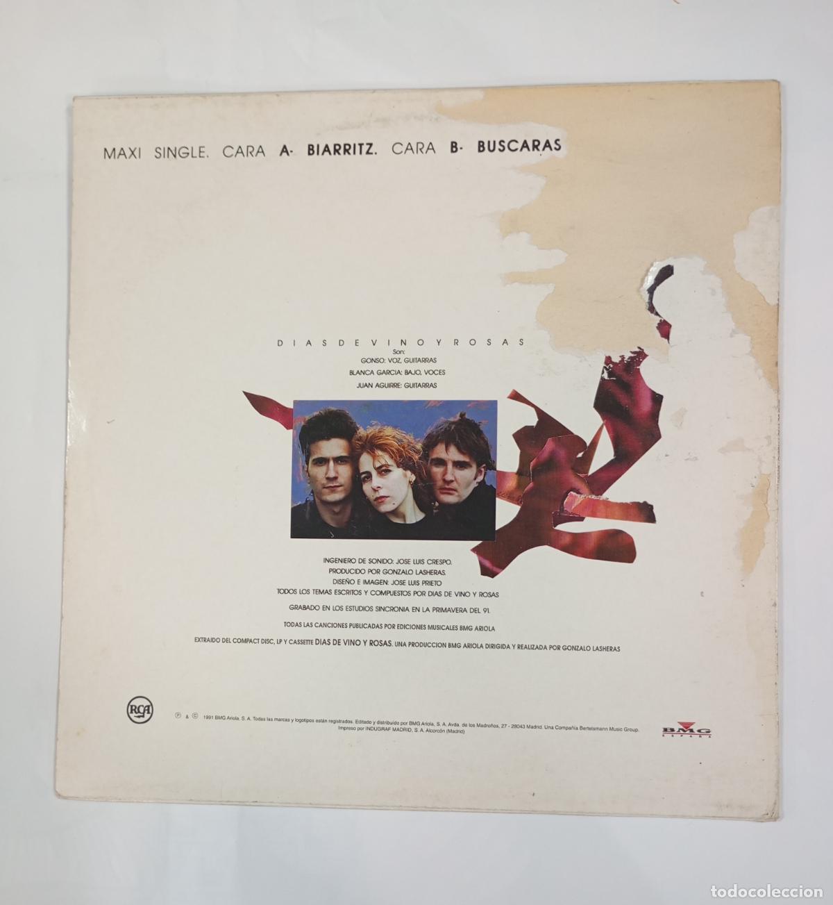 Discos de vinilo: BIARRITZ. OLAS DE VINO Y ROSAS. MAXI-SINGLE. TDKDA55 - Foto 2