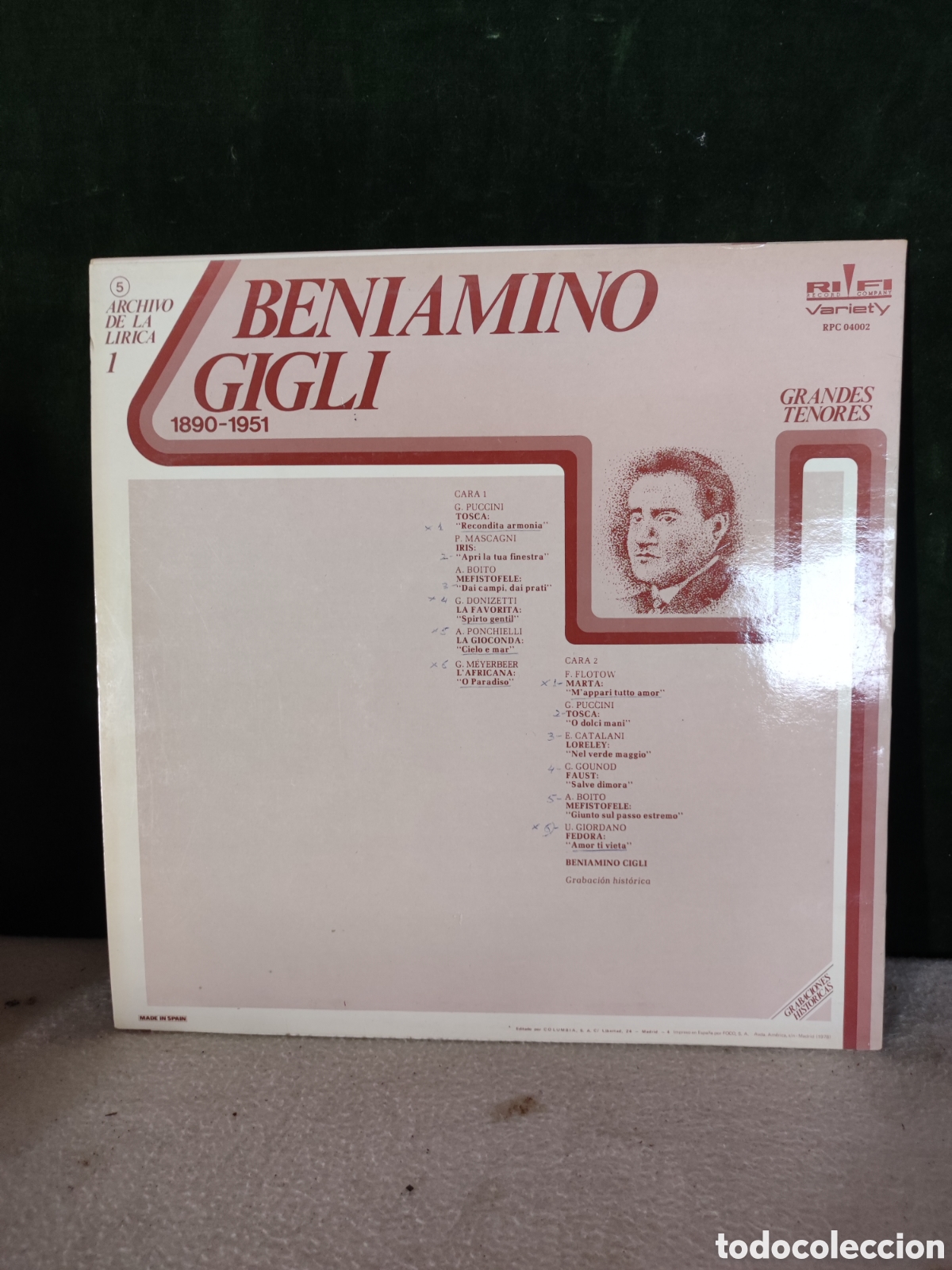 Discos de vinilo: Beniamino Gigli m&uacute;sica - Foto 2