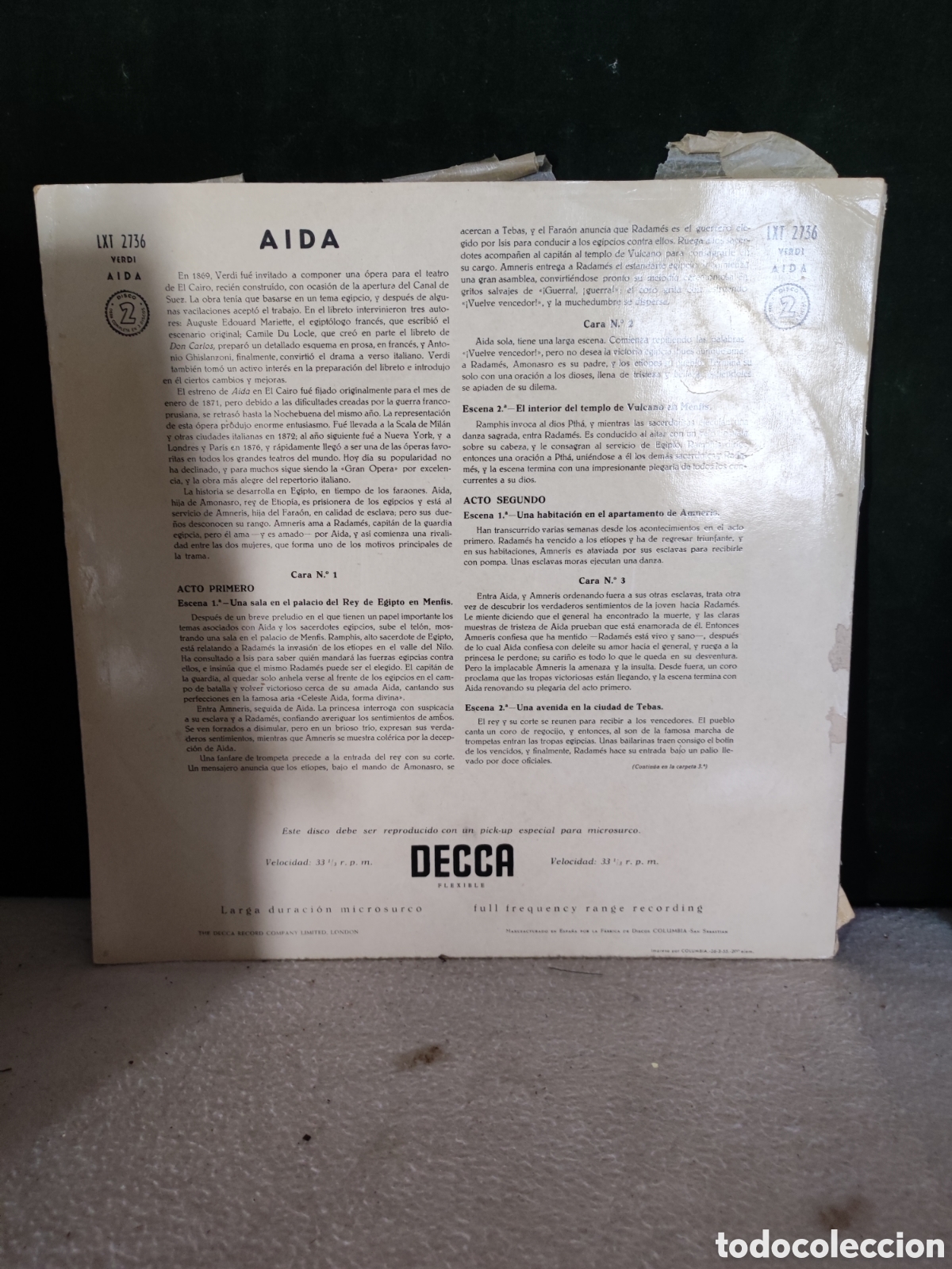 Discos de vinilo: A&iacute;da Verdi LP m&uacute;sica - Foto 2