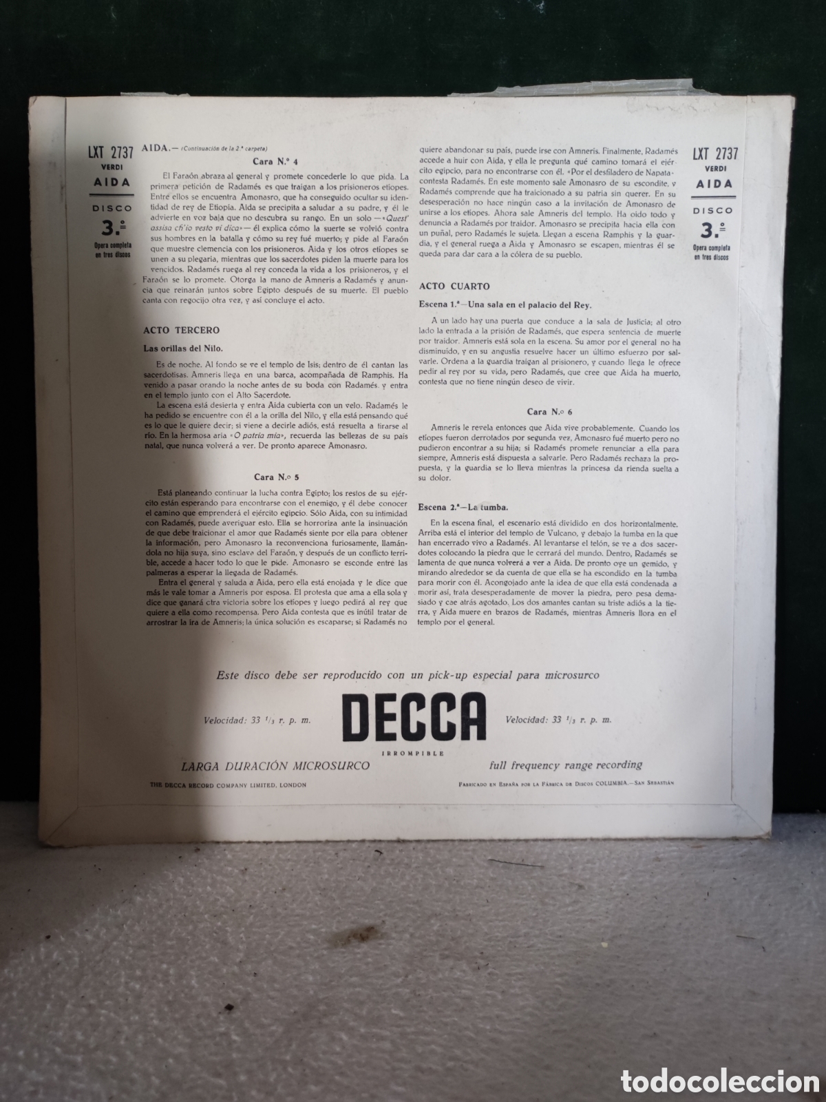 Discos de vinilo: A&iacute;da Verdi disco tres - Foto 2