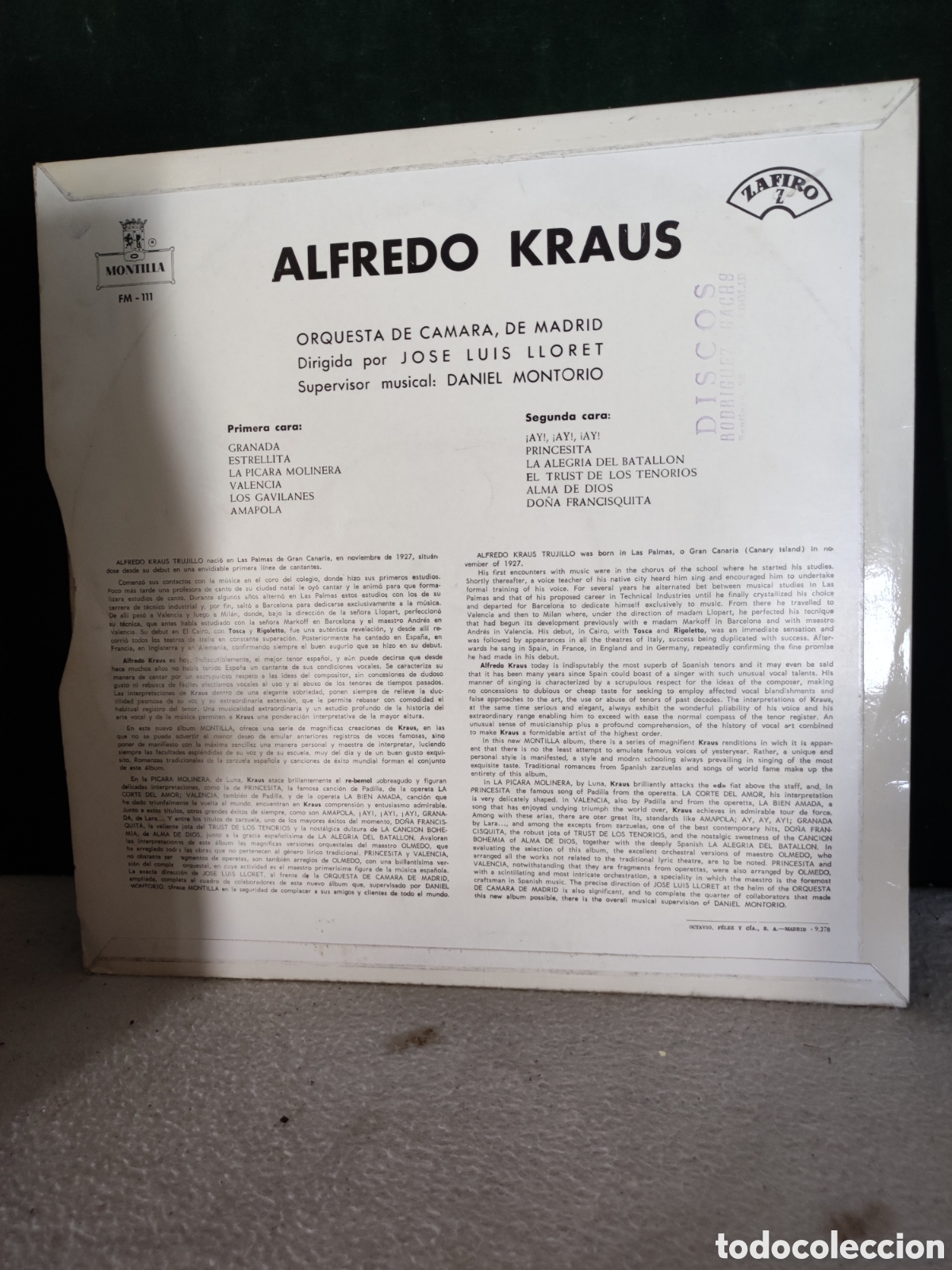 Discos de vinilo: Alfredo kraus of Spain - Foto 2