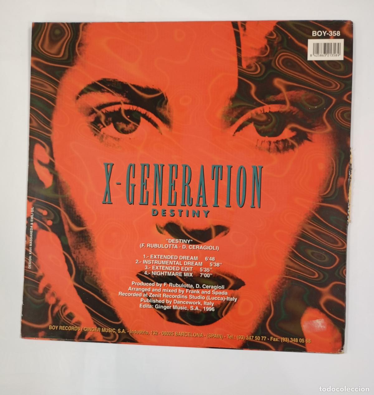 Discos de vinilo: X-GENERATION. DESTINY. MAXI-SINGLE. TDKDA55 - Foto 2