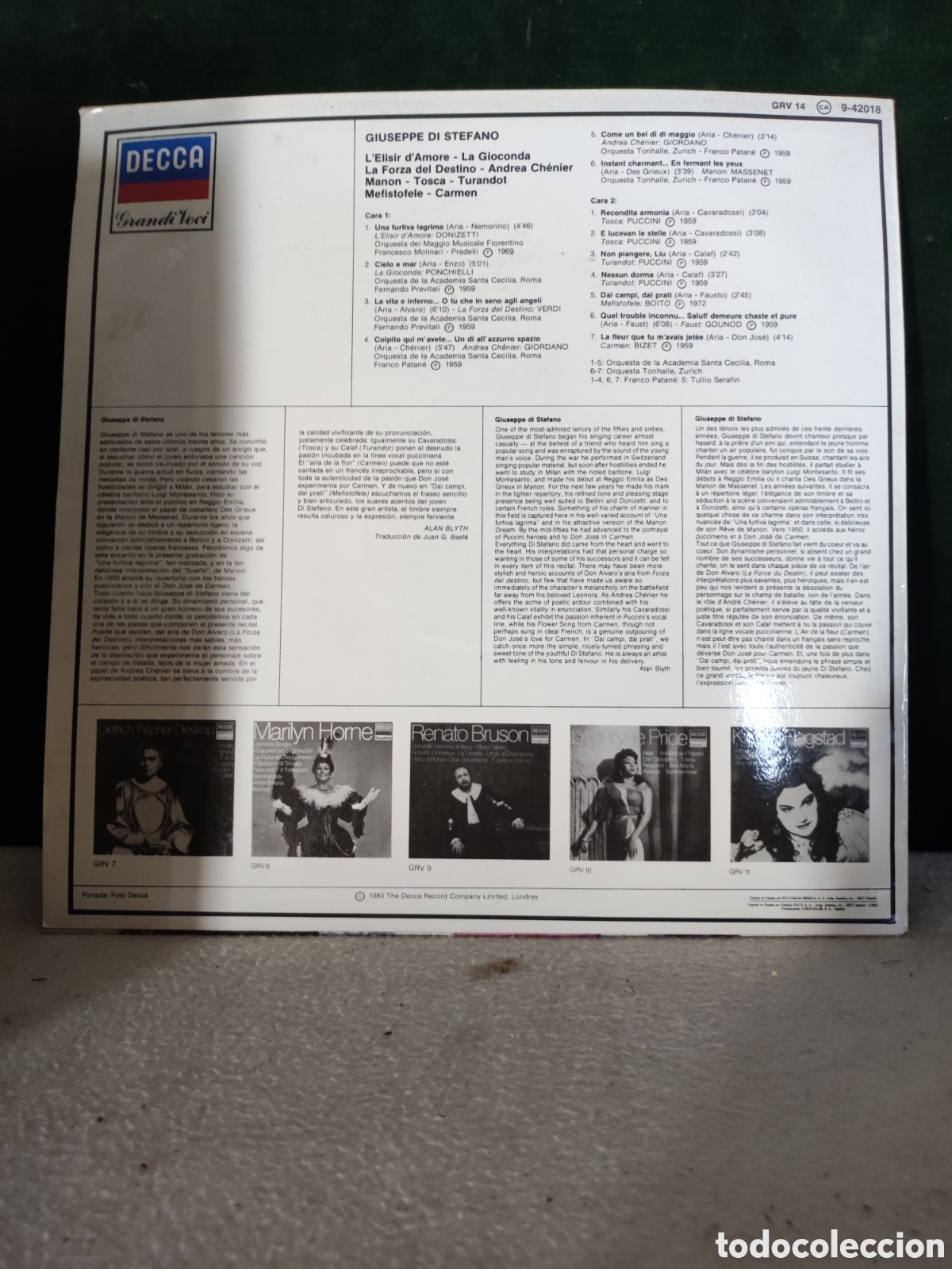 Discos de vinilo: Giuseppe di st&eacute;fano lp - Foto 2
