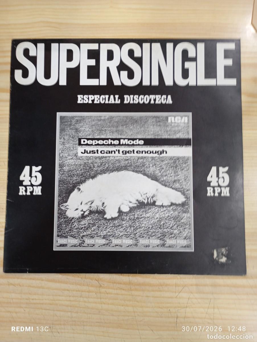 Discos de vinilo: Maxi - Depeche Mode &lrm;&ndash; Just Can't Get Enough (No Tengo Bastante) Supersingle Especial Discoteca