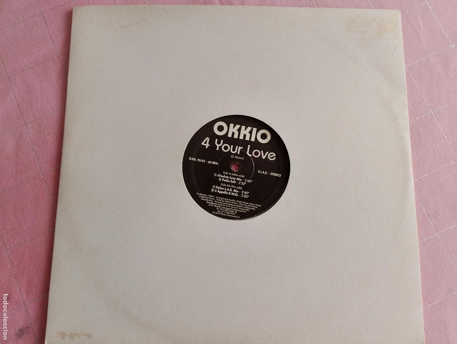 Discos de vinilo: Okkio &ndash; 4 Your Love, Italy, 1995, Electronic Italodance