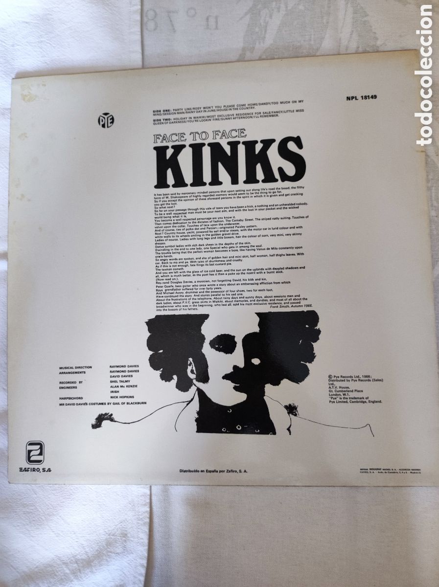 Discos de vinilo: THE KINKS - FACE TO FACE - Foto 2