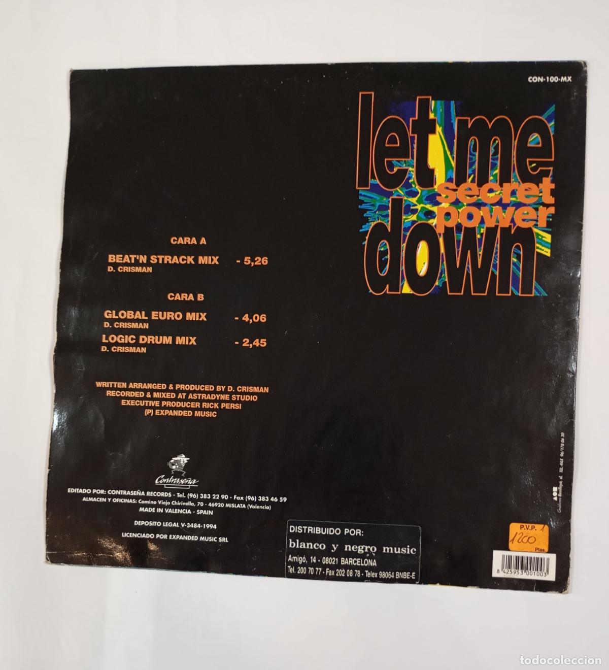 Discos de vinilo: Secret power. Let me down. Maxi-Single. TDKDA59 - Foto 2