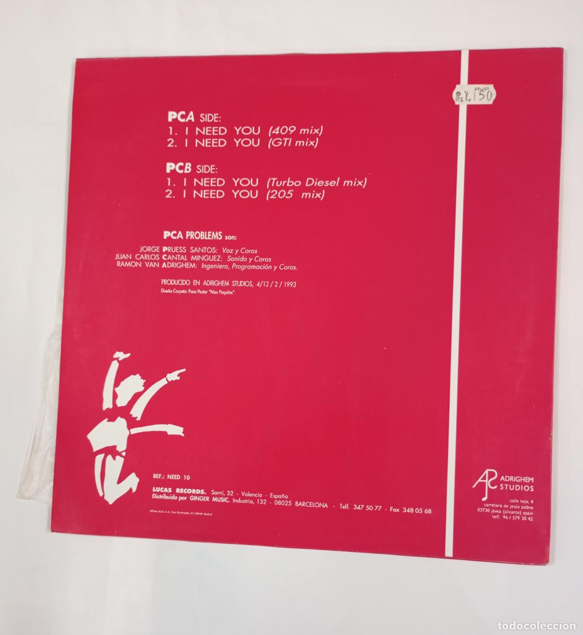 Discos de vinilo: PCA Problems - I Need You. MAXI-SINGLE. TDKDA59 - Foto 2