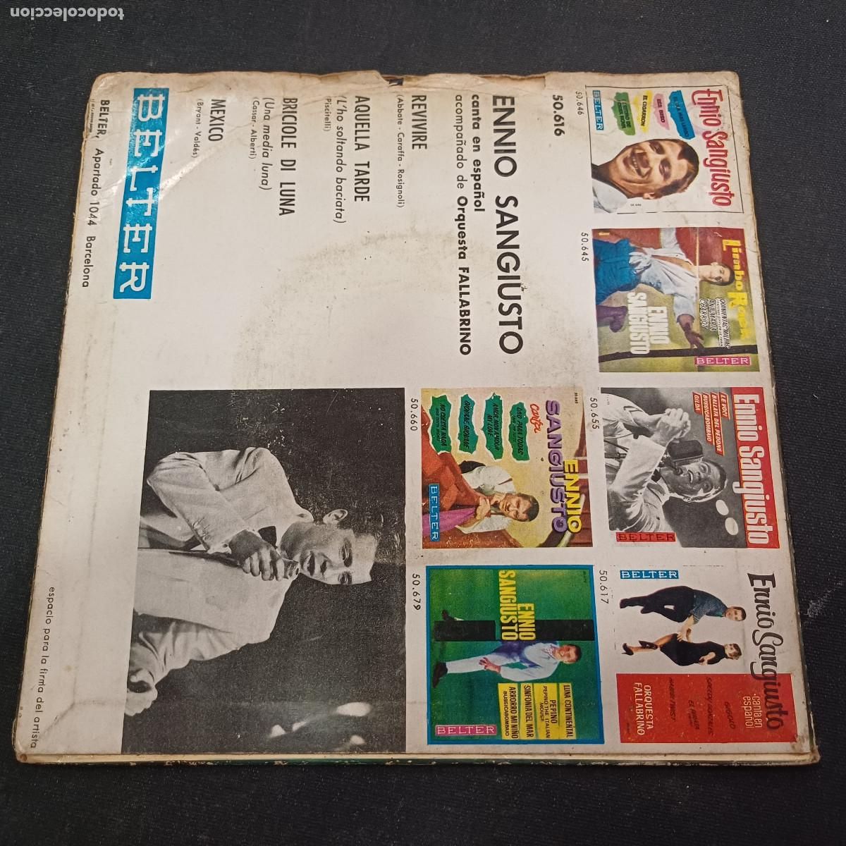 Discos de vinilo: ENNIO SANGIUSTO/REVIVIRE/SINGLE. - Foto 3