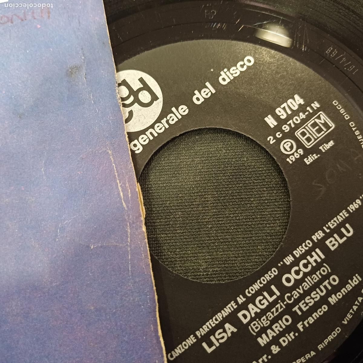Discos de vinilo: MARIO TESSUTO/LISA DAGLI OCCHI BLU/SINGLE. - Foto 2