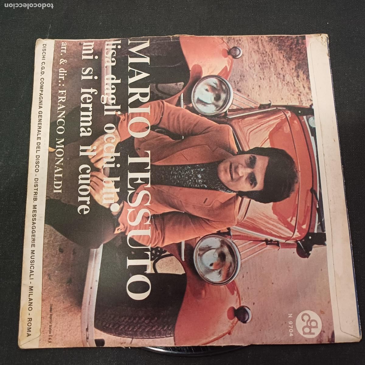 Discos de vinilo: MARIO TESSUTO/LISA DAGLI OCCHI BLU/SINGLE. - Foto 3