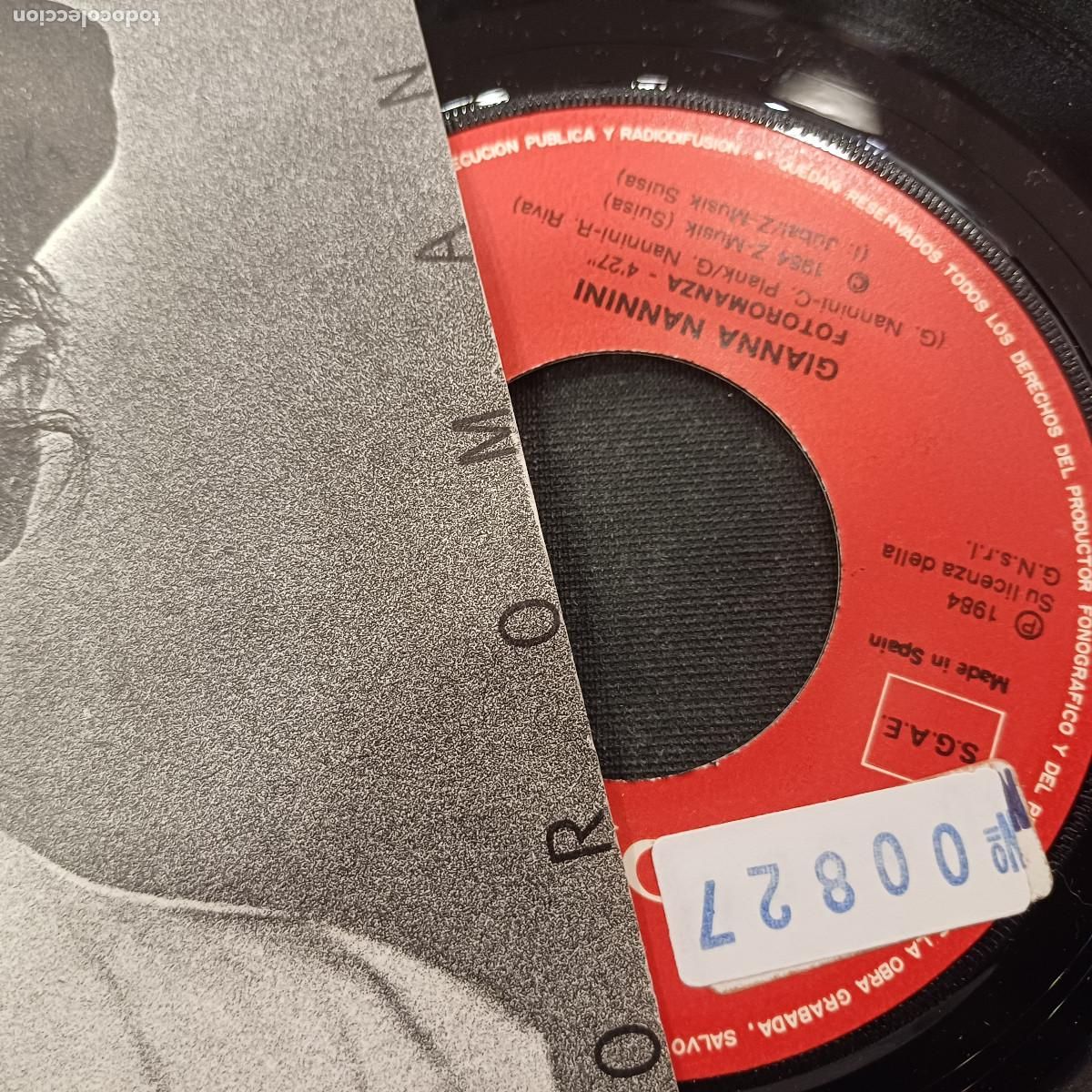 Discos de vinilo: GIANNA NANNINI/FOTOROMANZA/SINGLE. - Foto 2
