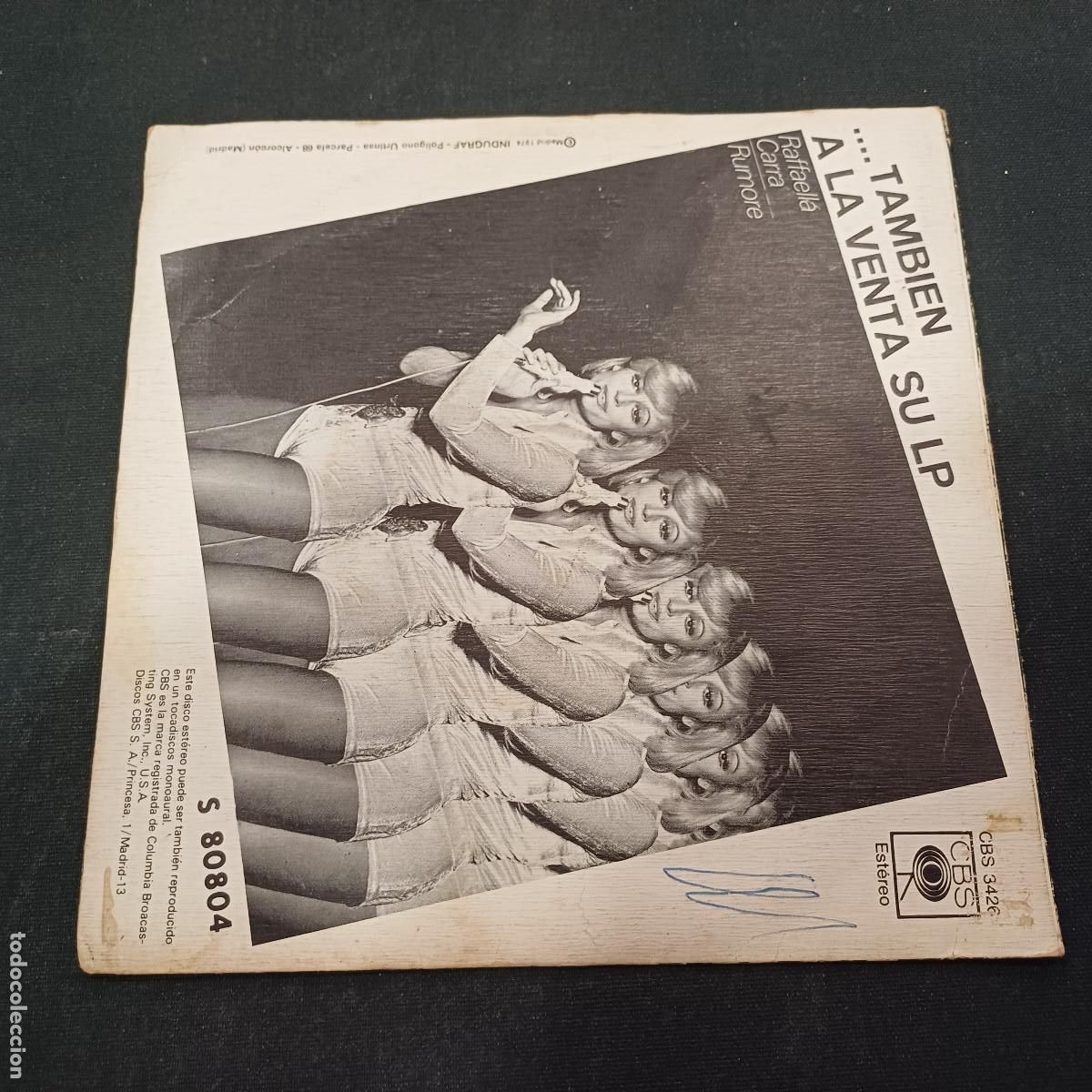 Discos de vinilo: RAFFAELLA CARRA/RUMORE/SINGLE. - Foto 3