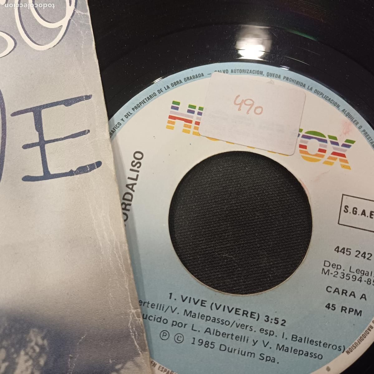 Discos de vinilo: FIORDALISO/VIVE/SINGLE. - Foto 2