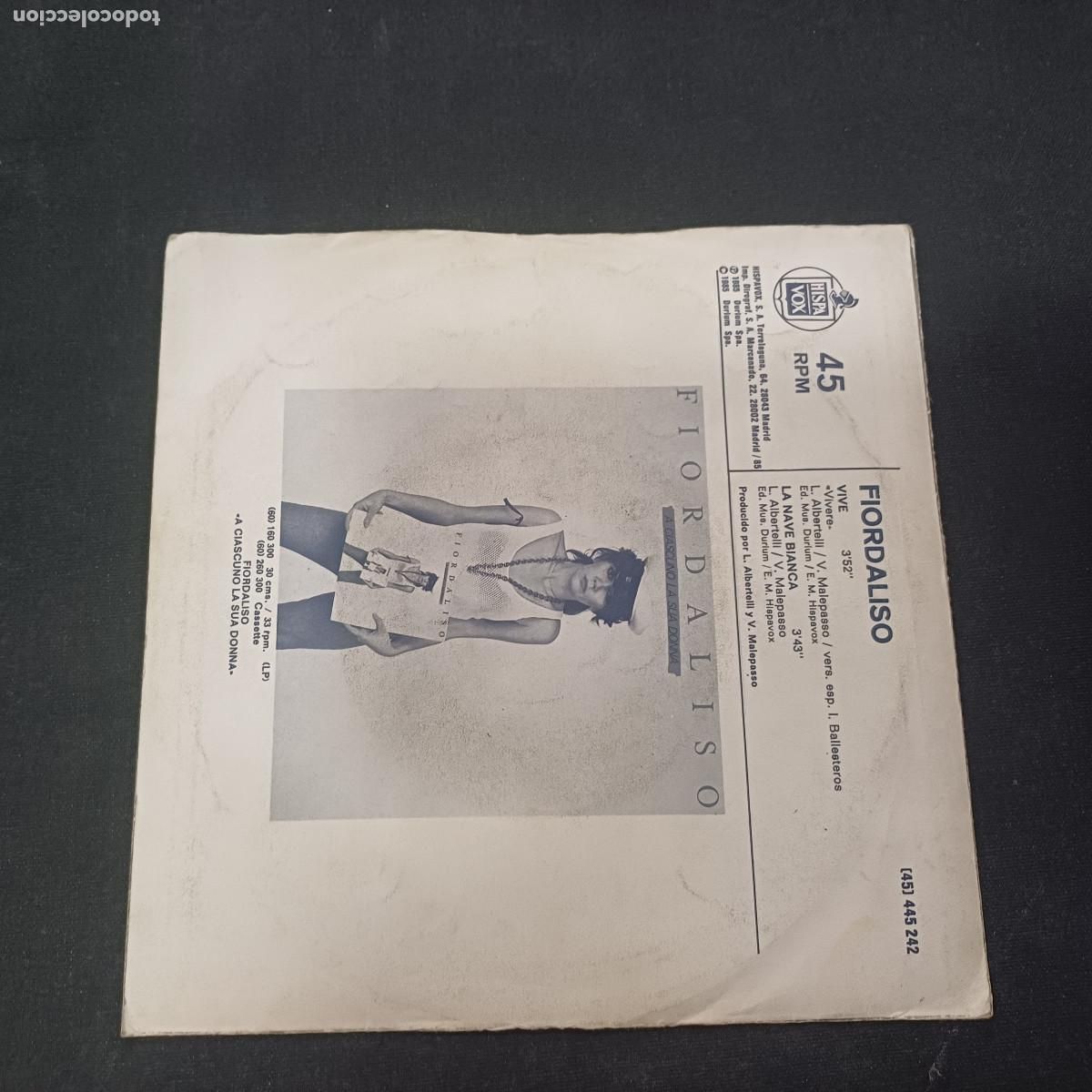 Discos de vinilo: FIORDALISO/VIVE/SINGLE. - Foto 3