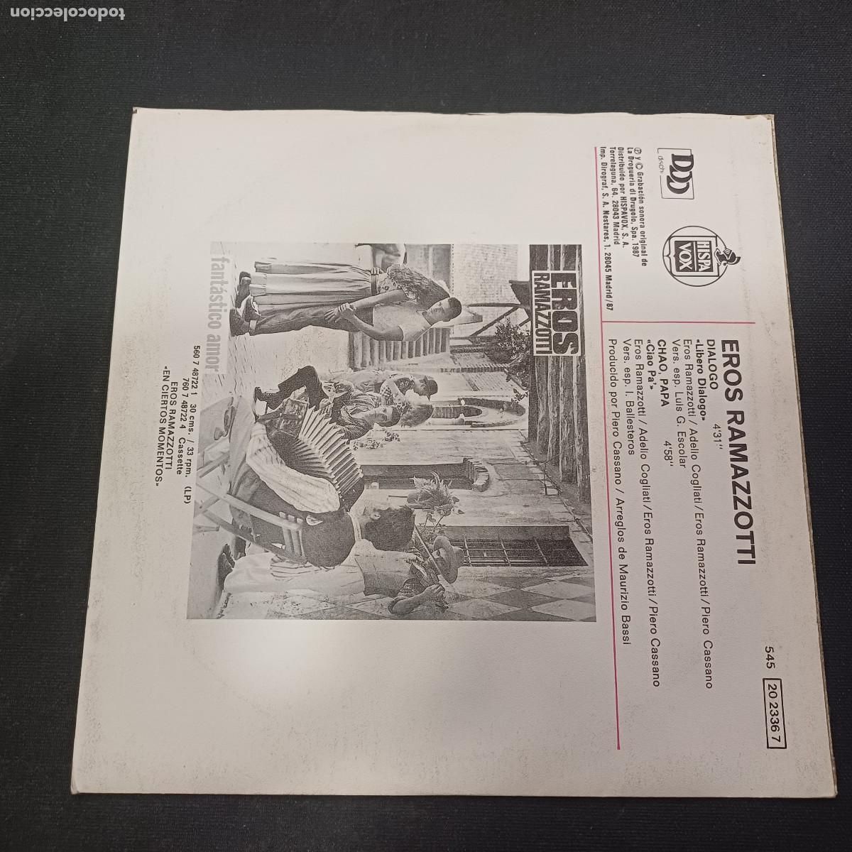 Discos de vinilo: EROS RAMAZZOTTI/DIALOGO/SINGLE. - Foto 3