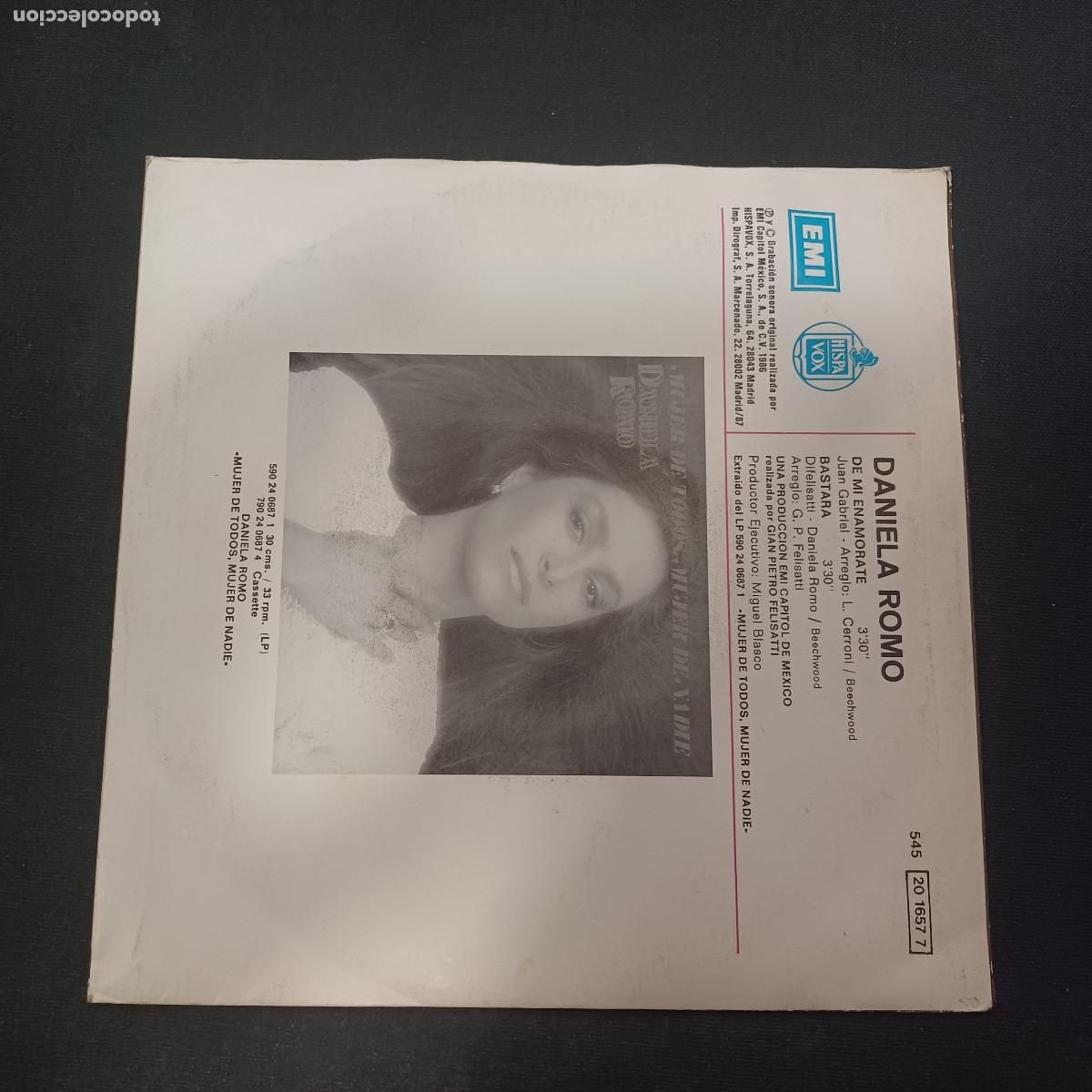 Discos de vinilo: DANIELA ROMO/DE MI ENAMORATE/SINGLE. - Foto 3