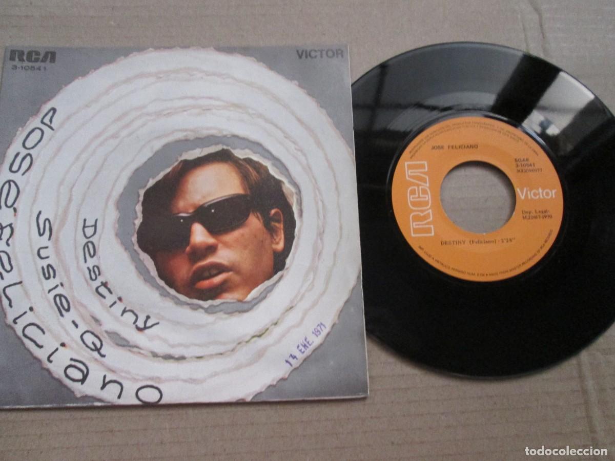 Discos de vinilo: JOS&Eacute; FELICIANO - Destiny / Susie Q. Single, ed espa&ntilde;ola 7&rdquo; 1970. Magn&iacute;fico estado (VG+/NM)