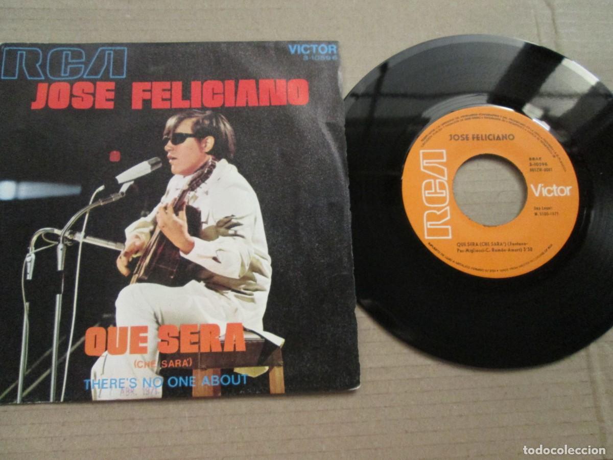 Discos de vinilo: JOS&Eacute; FELICIANO - Qu&eacute; Ser&aacute; / There&acute;s no one about. Single ed espa&ntilde;ola 7&rdquo; 1971. Magn&iacute;fico VG+/NM