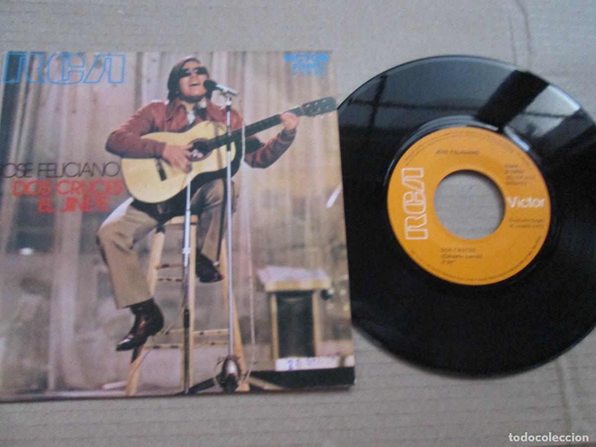 Discos de vinilo: JOS&Eacute; FELICIANO - Dos cruces / El Jinete. Single ed espa&ntilde;ola 7&rdquo; 1971. Magn&iacute;fico estado. VG+/NM