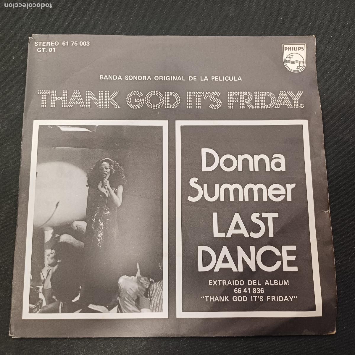 Discos de vinilo: DONNA SUMMER/LAST DANCE/SINGLE BANDA SONORA ORIGINAL DE LA PELICULA