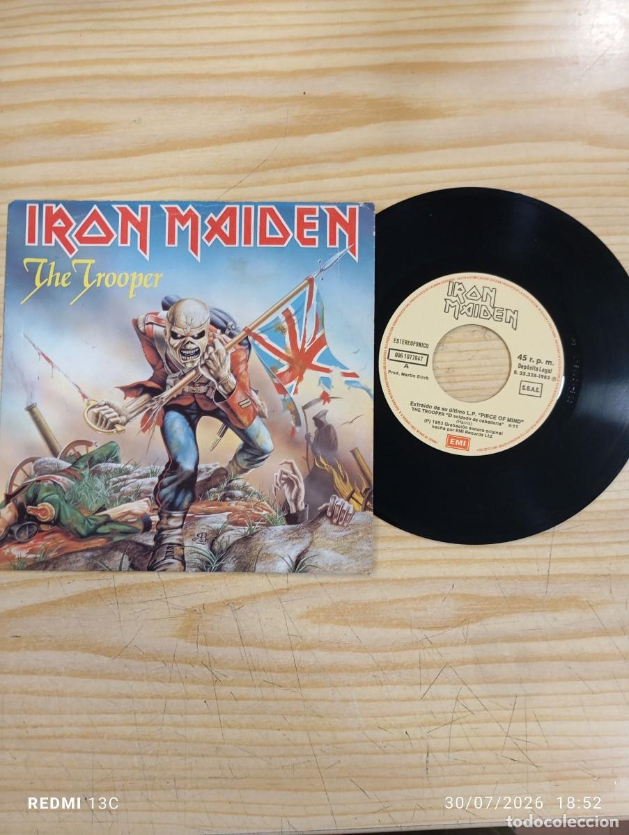 Discos de vinilo: Single 7&rdquo; - Iron Maiden &lrm;&ndash; The Trooper - Edicion Espa&ntilde;ola 1983
