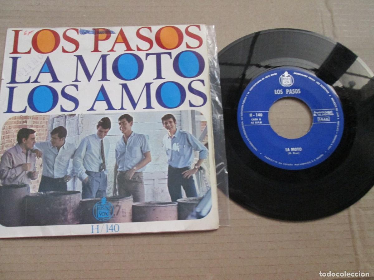 Discos de vinilo: LOS PASOS - La Moto / Los Amos. Single, ed espa&ntilde;ola 7&rdquo; 1966. Muy buen estado (VG+)