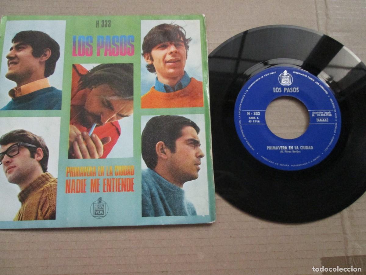 Discos de vinilo: LOS PASOS - Primavera en la ciudad / Nadie me entiende. Single, ed espa&ntilde;ola 7&rdquo; 1968. (VG+)