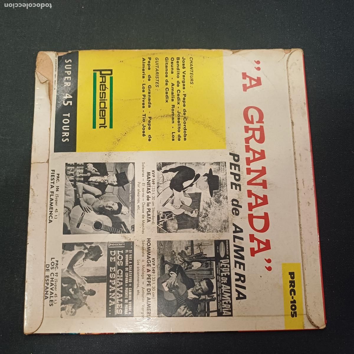 Discos de vinilo: PEPE DE ALMERIA/A GRANADA/SINGLE. - Foto 3