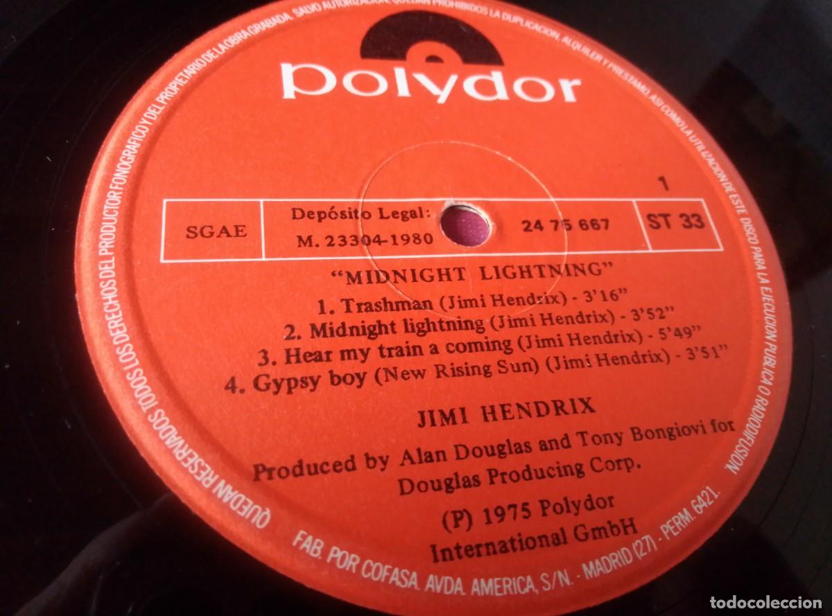 Discos de vinilo: JIMI HENDRIX MIDNIGHT LIGHTNING 1980 LP L32 3 2 - Foto 3