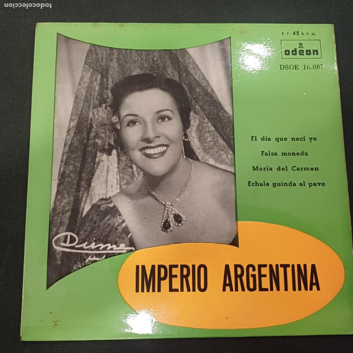 Discos de vinilo: IMPERIO ARGENTINA/EL DIA QUE NACI YO/SINGLE. - Foto 1
