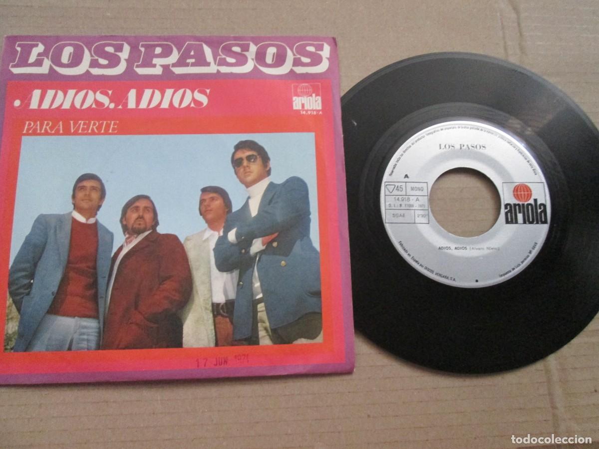 Discos de vinilo: LOS PASOS - Adi&oacute;s Adi&oacute;s / Para verte. Single, ed espa&ntilde;ola 7&rdquo; 1971. Muy buen estado (VG+)