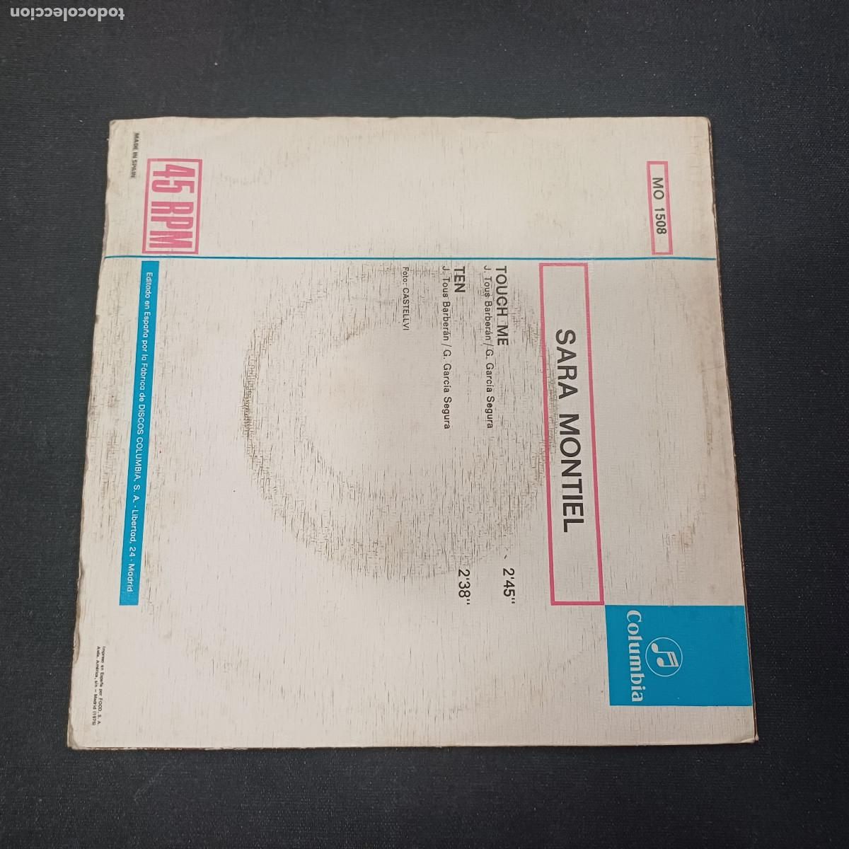 Discos de vinilo: SARA MONTIEL/TOUCH ME/SINGLE. - Foto 3