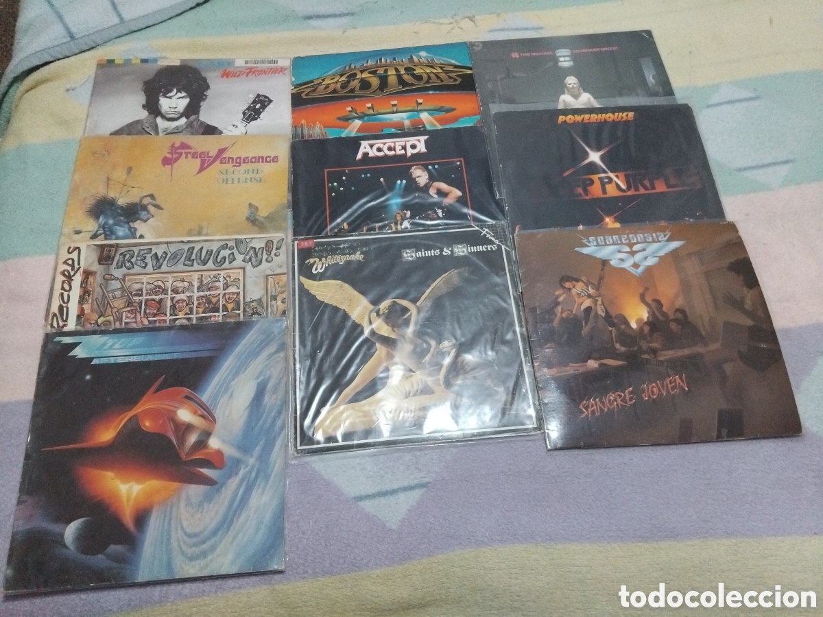 Disques de vinyle: SOLO PORTADAS CARATULAS LPS HEAVY METAL ( 6 EUROS LA UNIDAD).