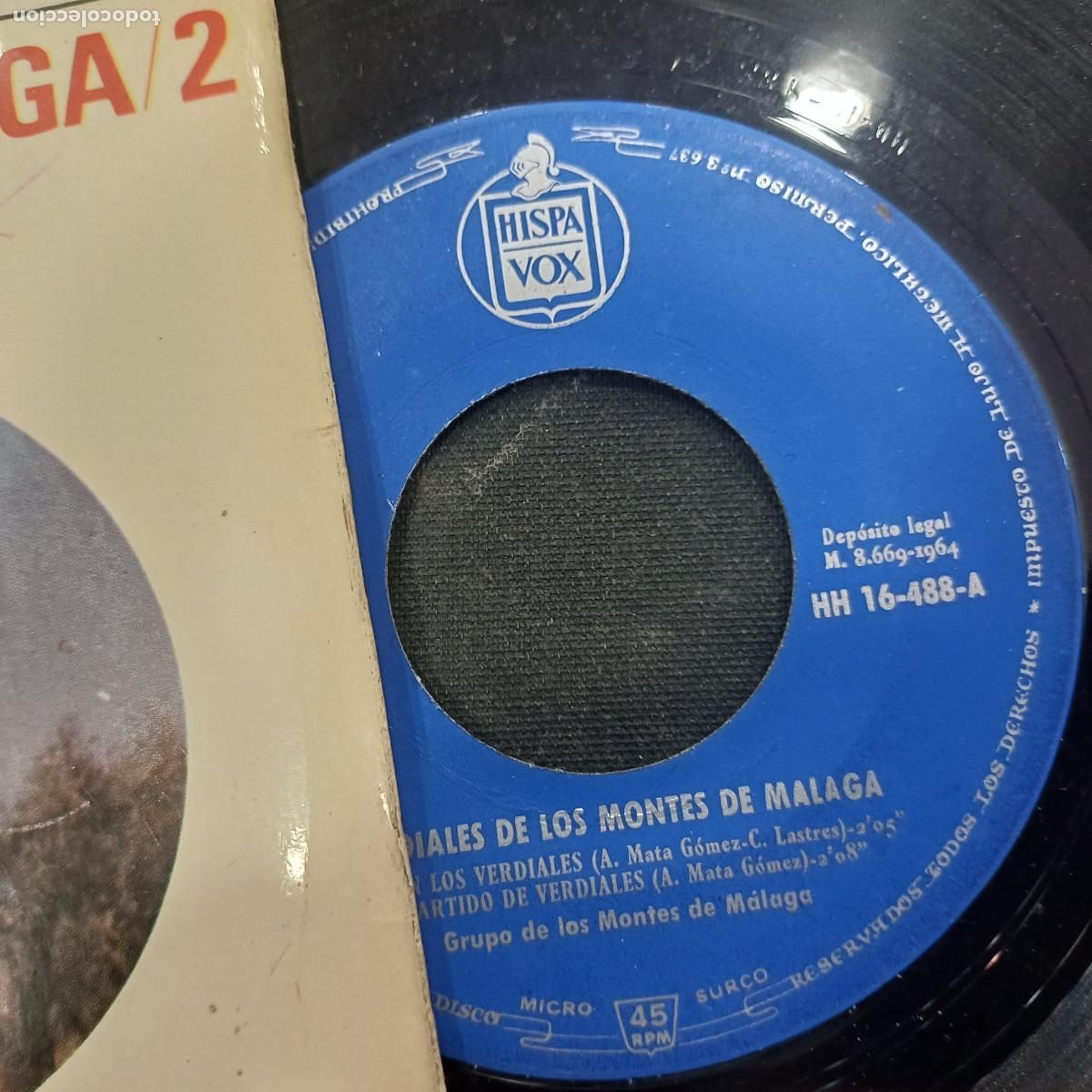 Discos de vinilo: CANCIONES Y DANZAS DE MALAGA/SINGLE. - Foto 2