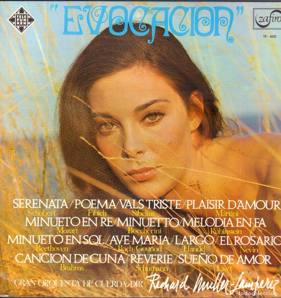 Discos de vinilo: EVOCACION - SHUBERT, FIBICH, SIBELIUS, MARTINI, MOZART, HANDEL.../ LP ZAFIRO 1969 RF-26479