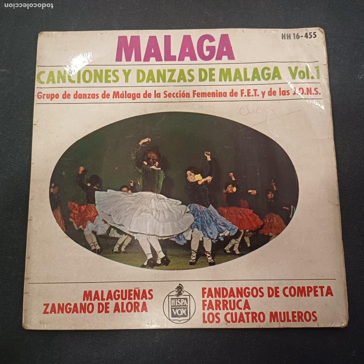Discos de vinilo: CANCIONES Y DANZAS DE MALAGA 2/SINGLE. - Foto 1