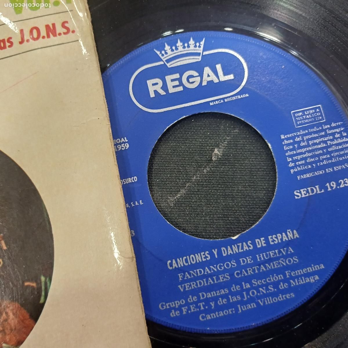 Discos de vinilo: CANCIONES Y DANZAS DE MALAGA 2/SINGLE. - Foto 2